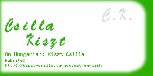 csilla kiszt business card